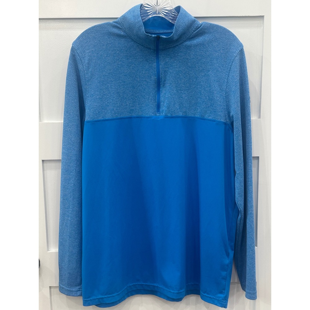 Under Armour Mens Blue 1/4 Zip Pullover Activewear Shirt Size Medium Loose Fit